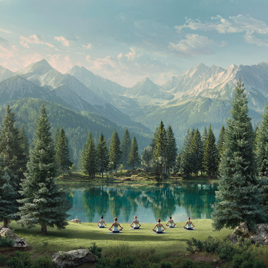 Група людей практикує йогу